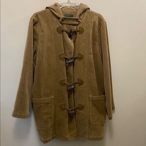 Lauren Jeans Company by Ralph Lauren Corduroy Hooded coat size large